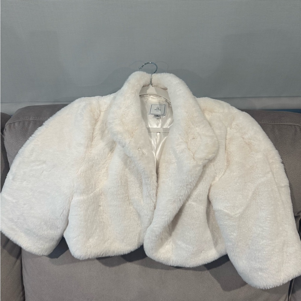 David’s Bridal faux fur jacket